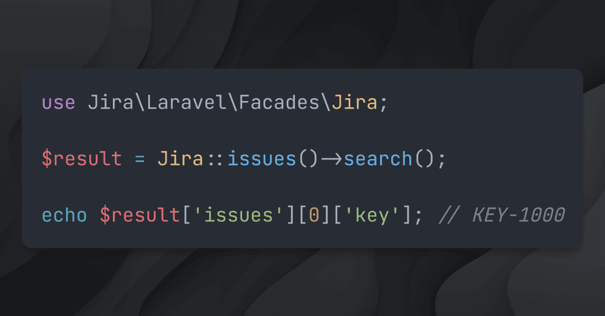 Code example for Laravel Integration for Jira PHP